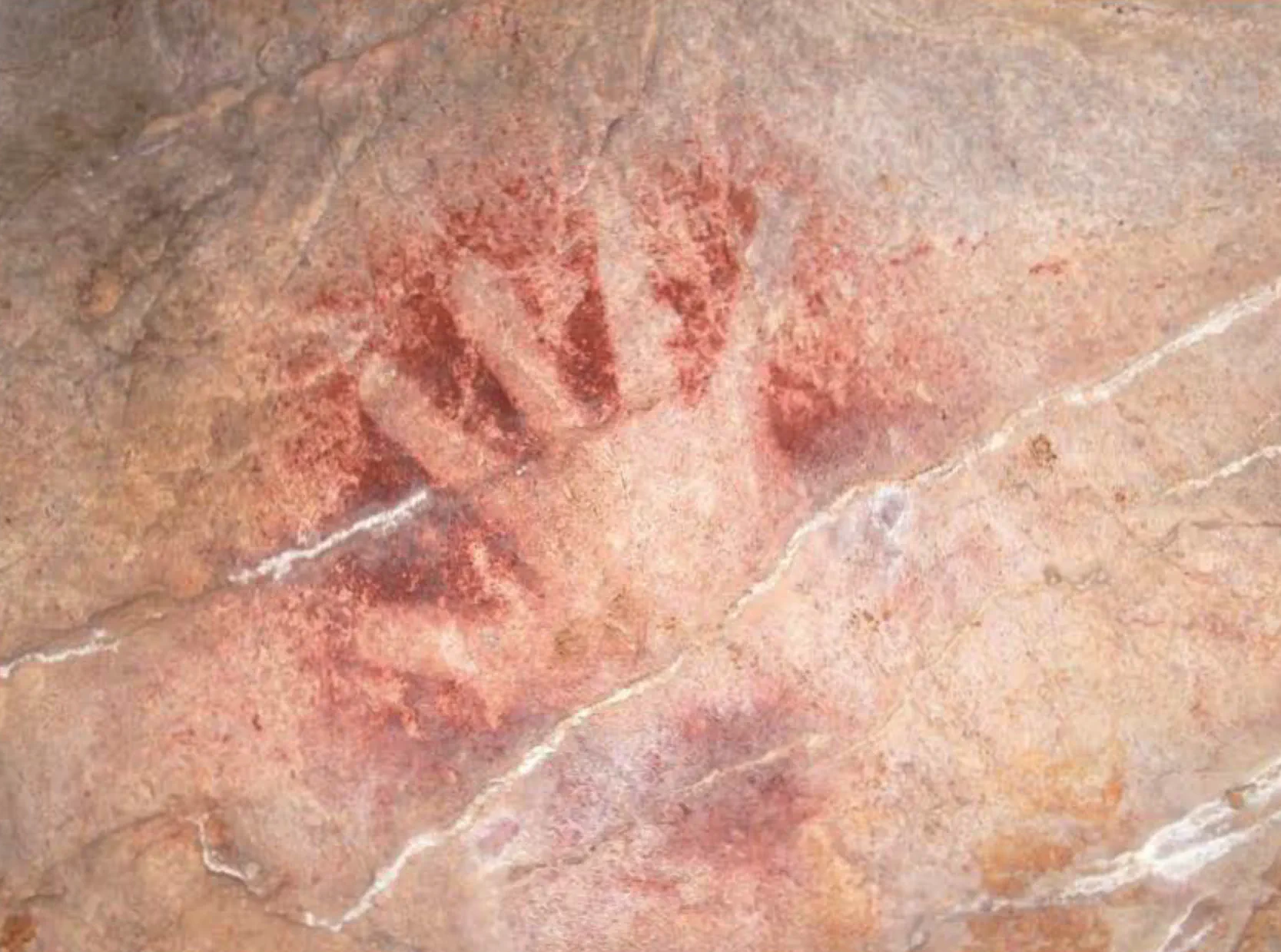 отпечаток руки, пещера Эль Кастильо, Испания, 37 300 лет назад